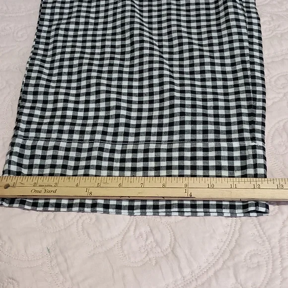 GAP Black & White Gingham Wide-Leg Women's s Pants - Picture 4 of 8